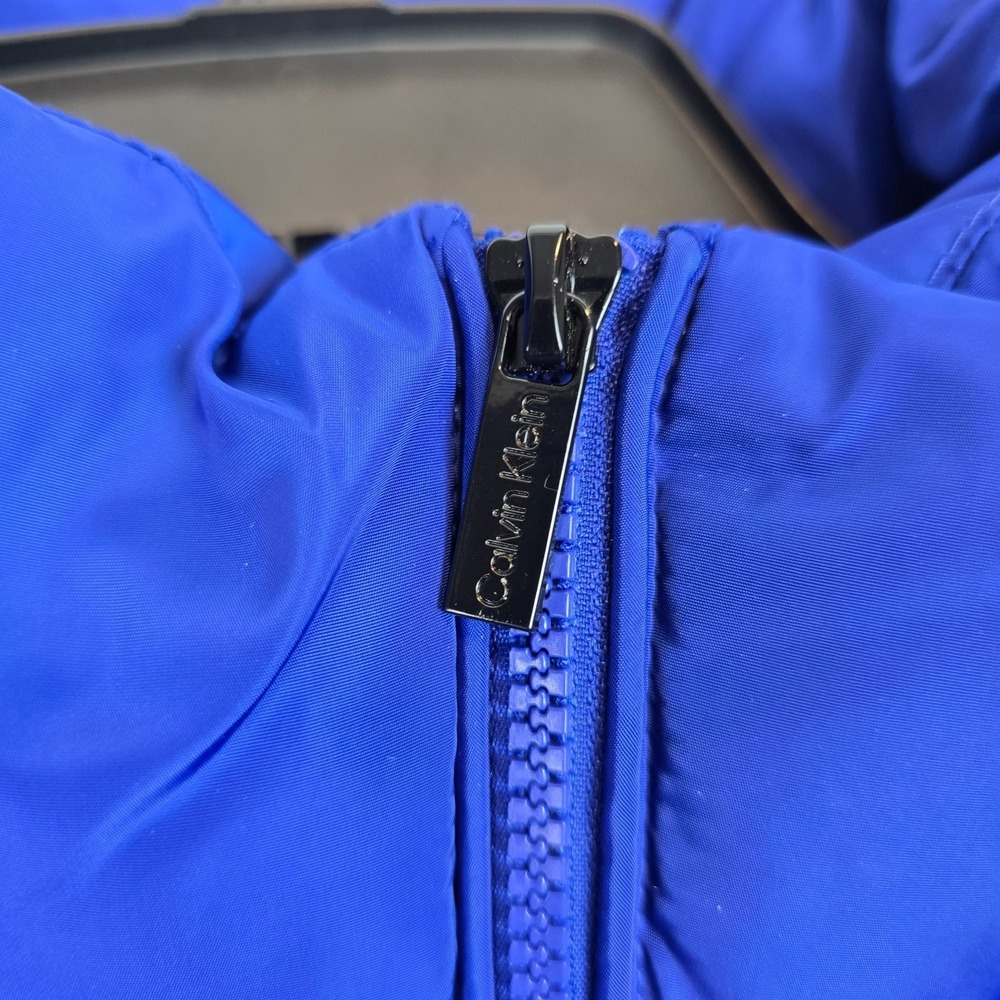 Calvin Klein Blue Puffer Vest Women's Large Quilted Full Zip Lightweight Vest - Picture 9 of 10